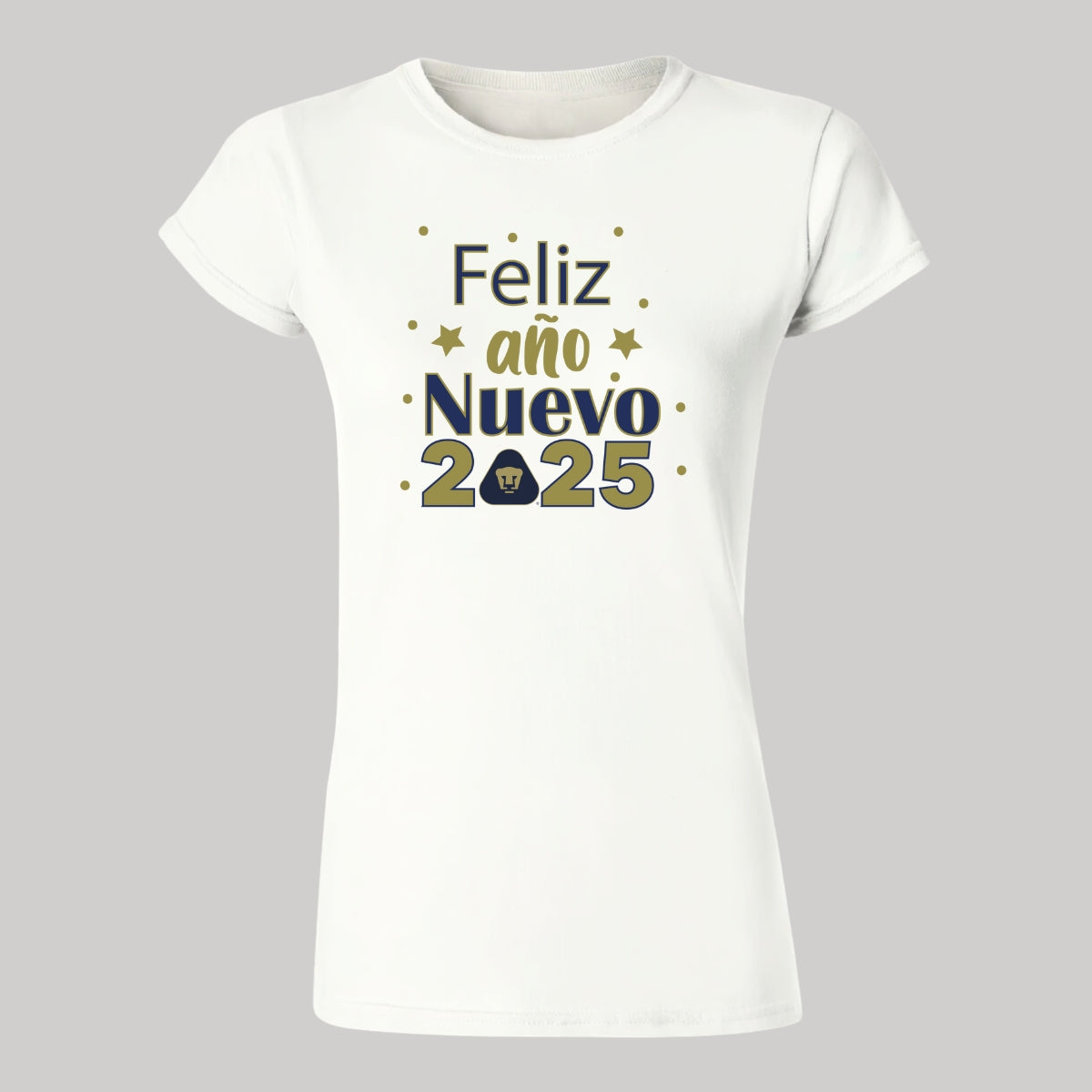 Playera Navideña Mujer Pumas UNAM Feliz Año Nuevo