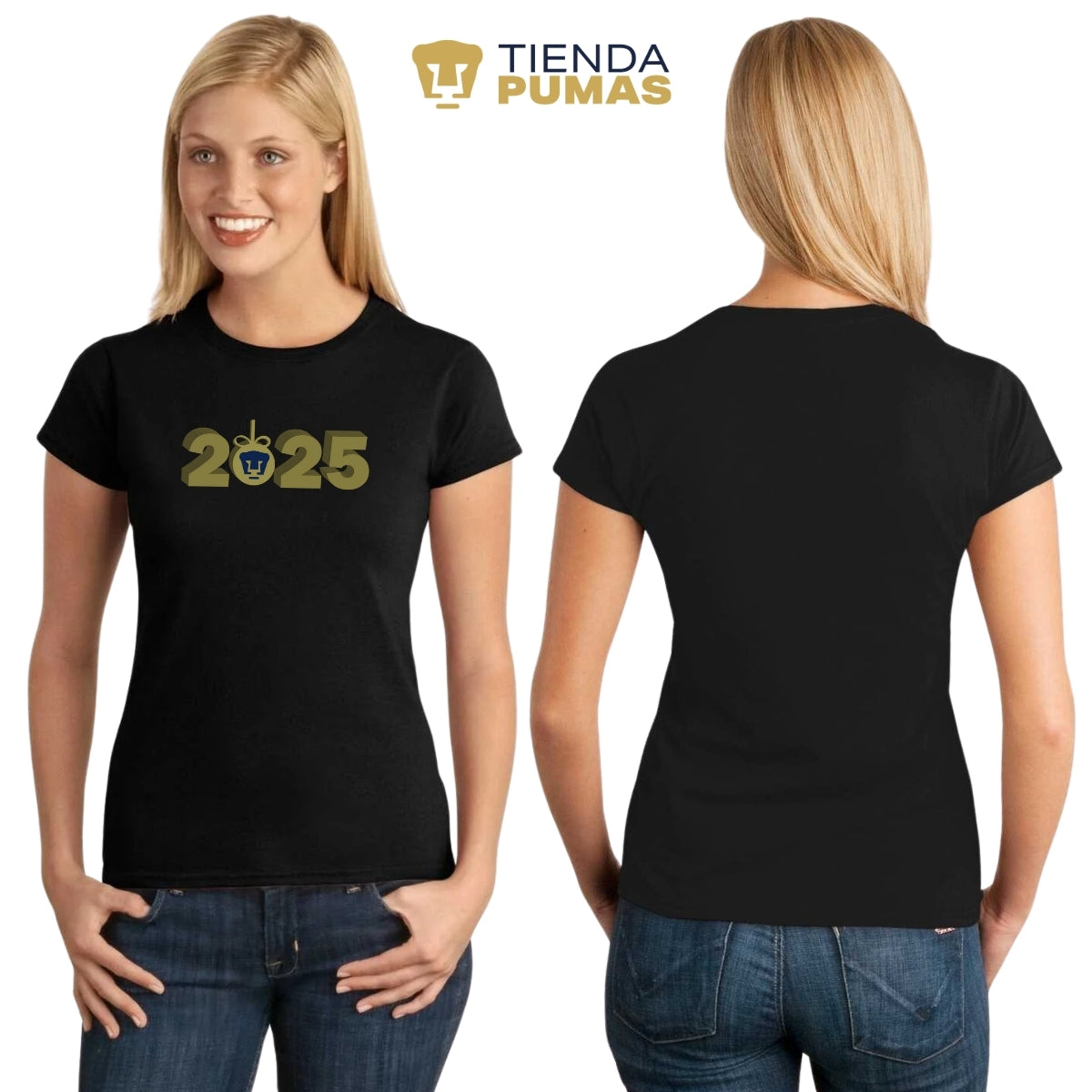 Playera Navideña Mujer Pumas UNAM Año Nuevo