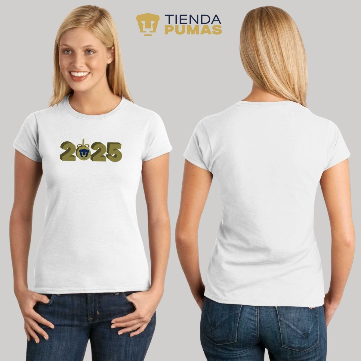 Playera Navideña Mujer Pumas UNAM Año Nuevo