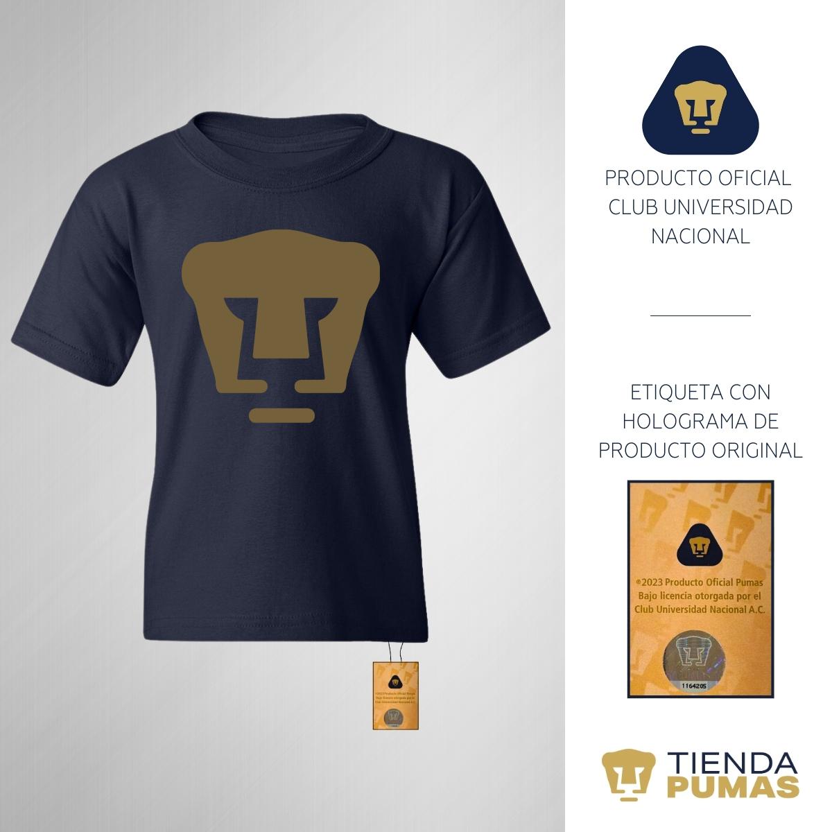 Playera Niño Niña Pumas UNAM Logo Dorado
