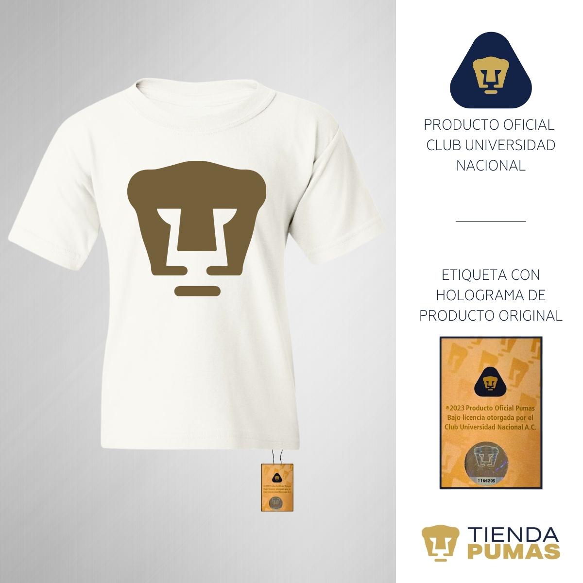 Playera Niño Niña Pumas UNAM Logo Dorado