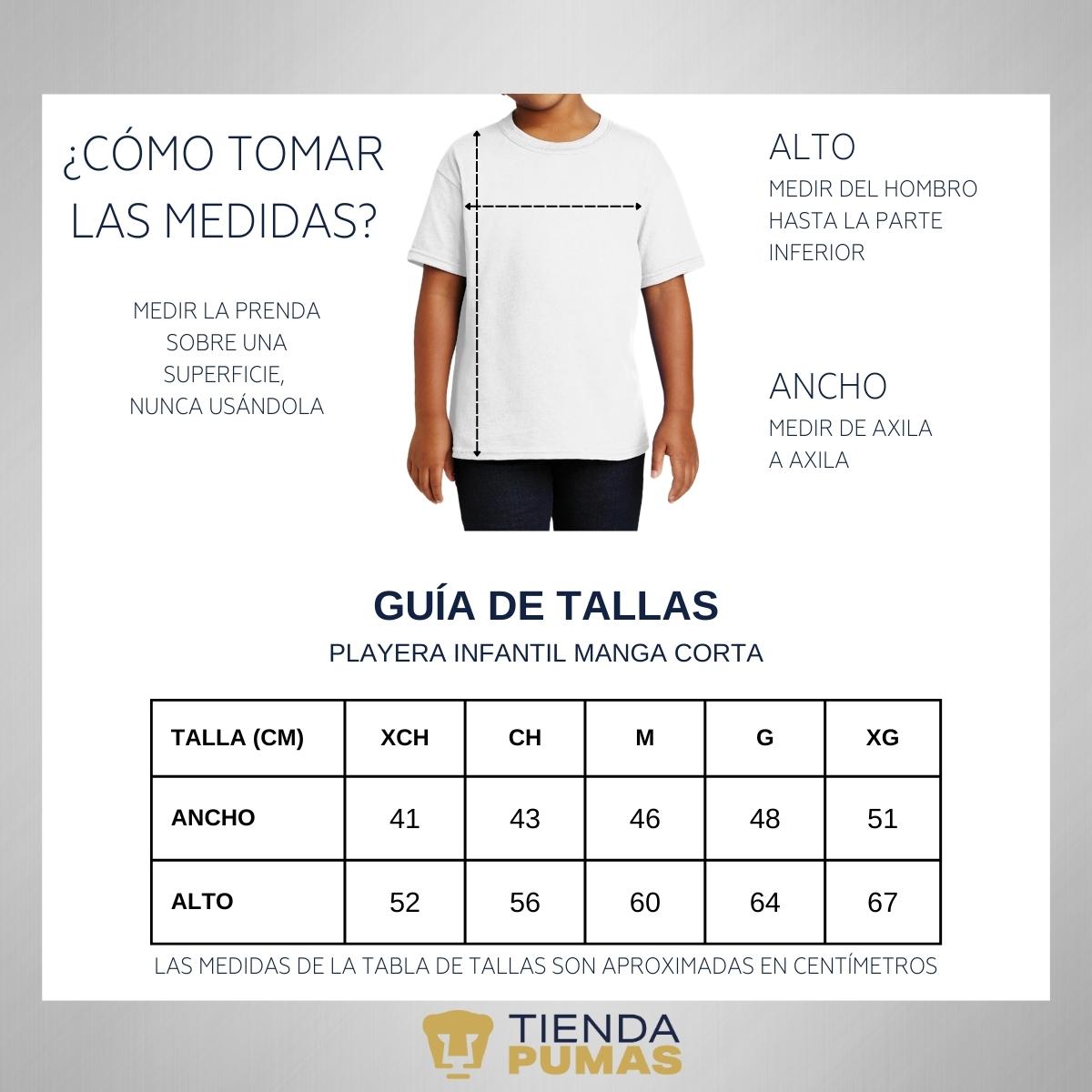 Playera Niño Niña Pumas UNAM Logo Dorado