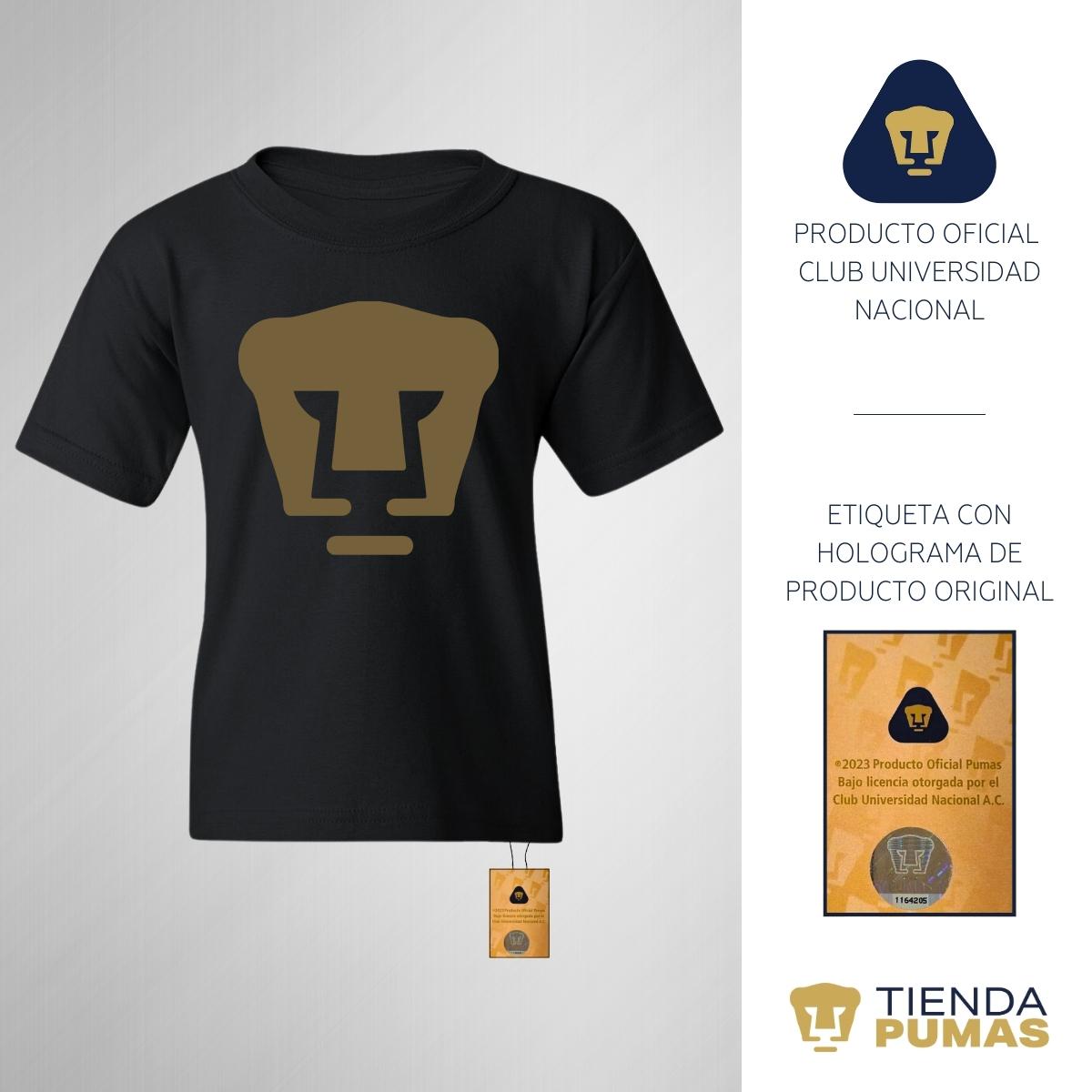 Playera Niño Niña Pumas UNAM Logo Dorado