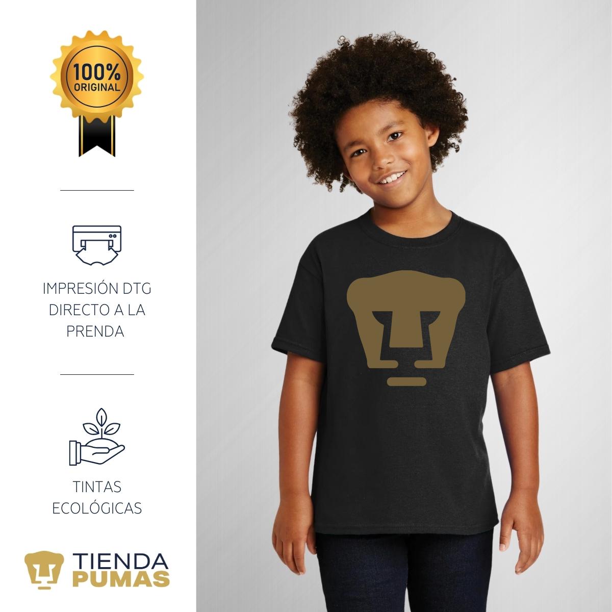 Playera Niño Niña Pumas UNAM Logo Dorado