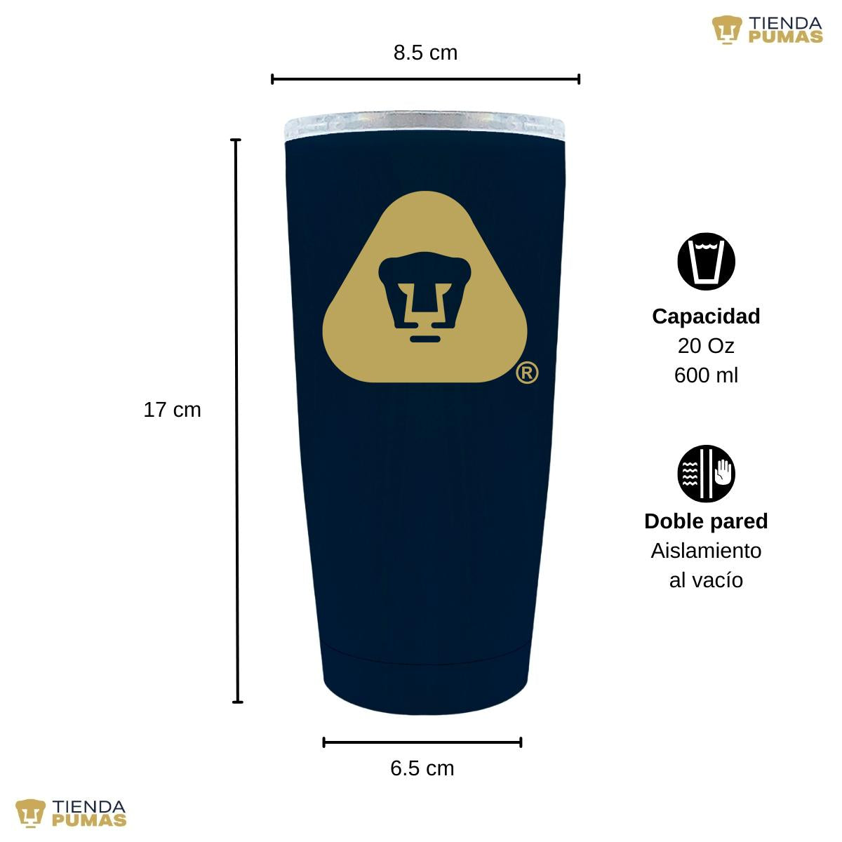 Termo 20 Oz Pumas UNAM Logo Triángulo