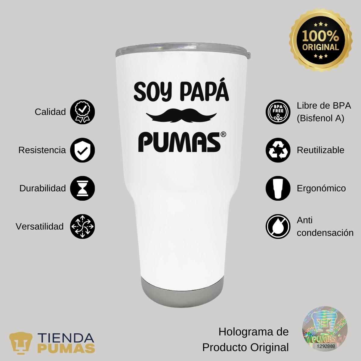 Termo Vaso Térmico 30 Oz Pumas UNAM Soy Papá