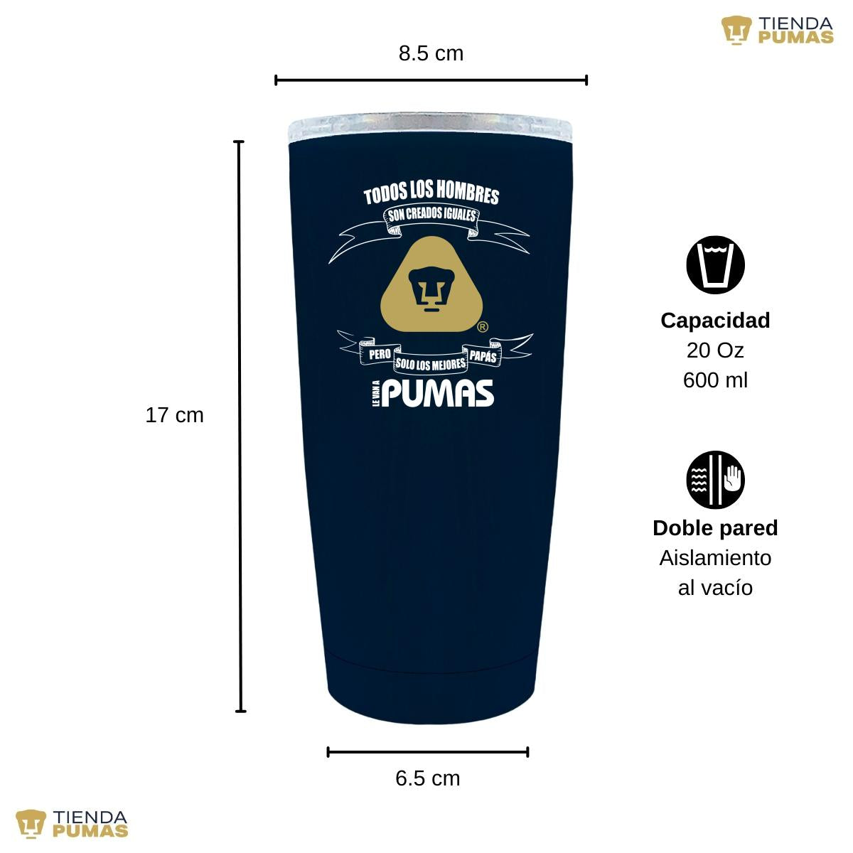 Termo 20 Oz Pumas UNAM El mejor Papá