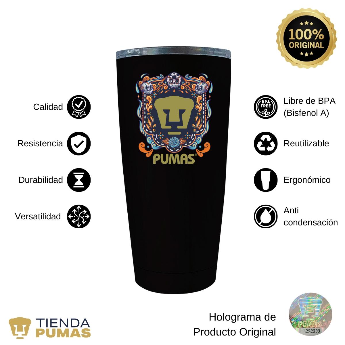 Termo 20 Oz Pumas UNAM Día de Muertos Celeste