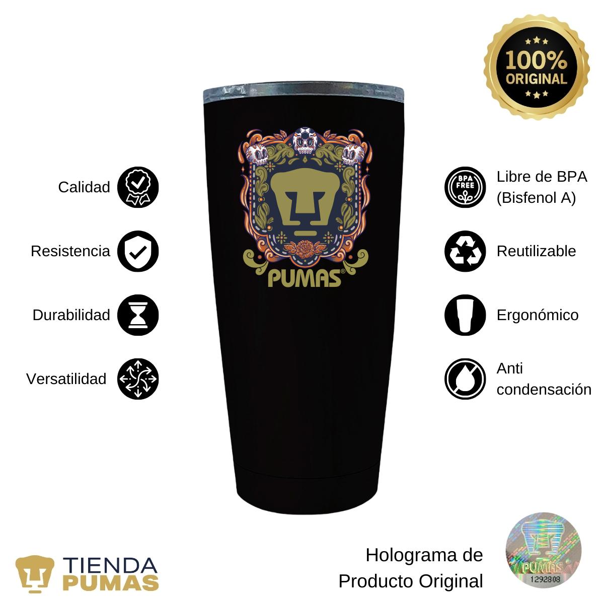 Termo 20 Oz Pumas UNAM Día de Muertos Naranja