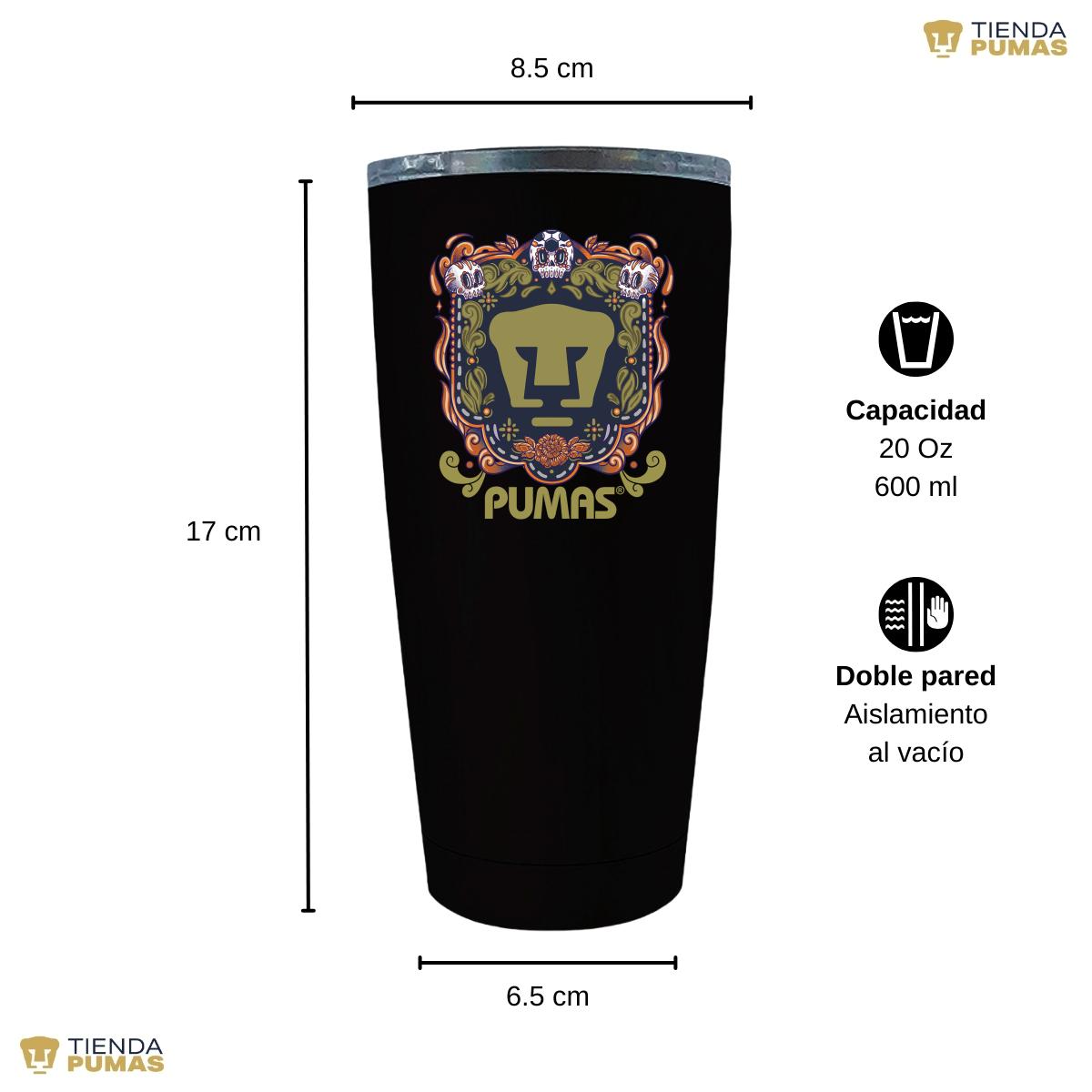 Termo 20 Oz Pumas UNAM Día de Muertos Naranja