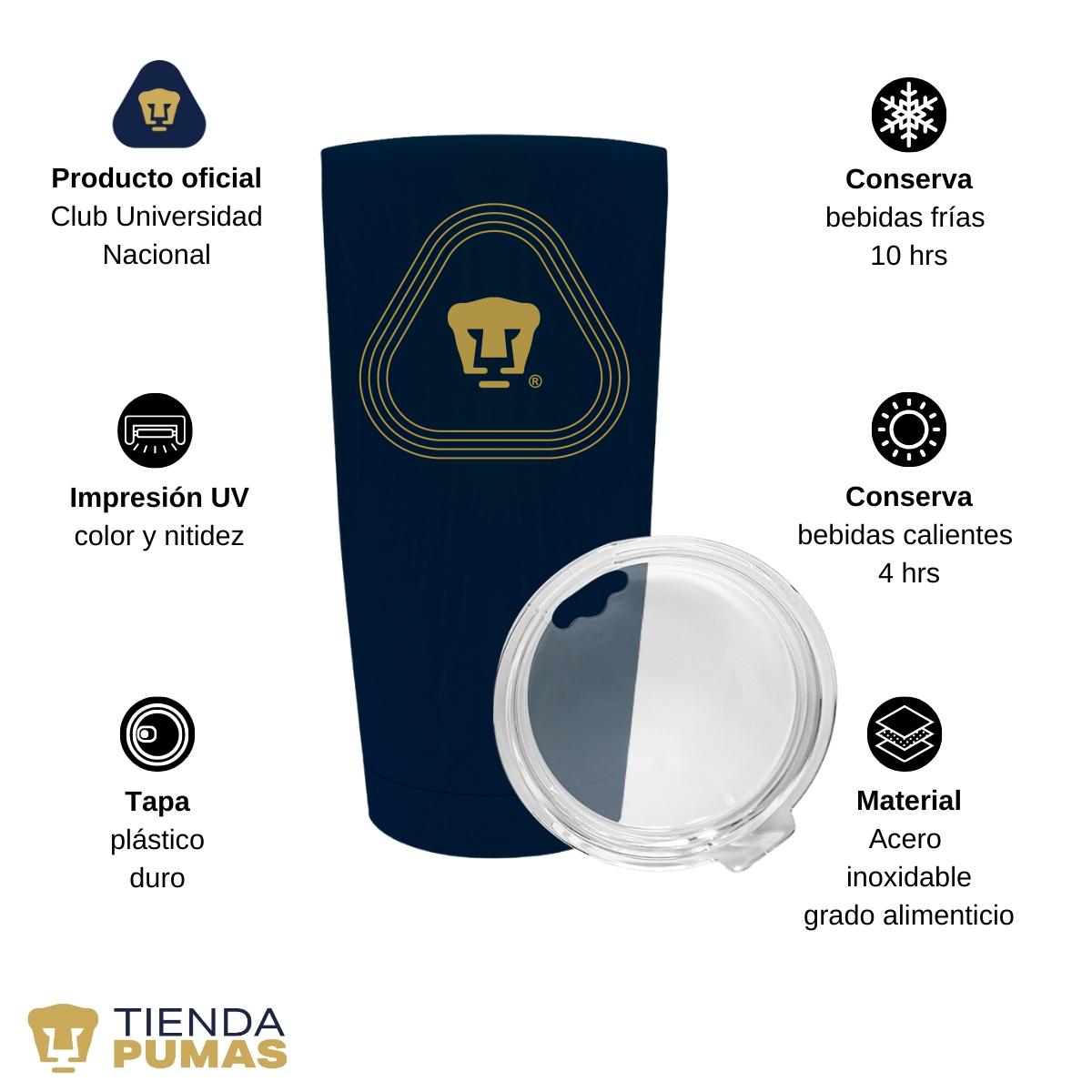 Termo 20 Oz Pumas UNAM Logo Líneas