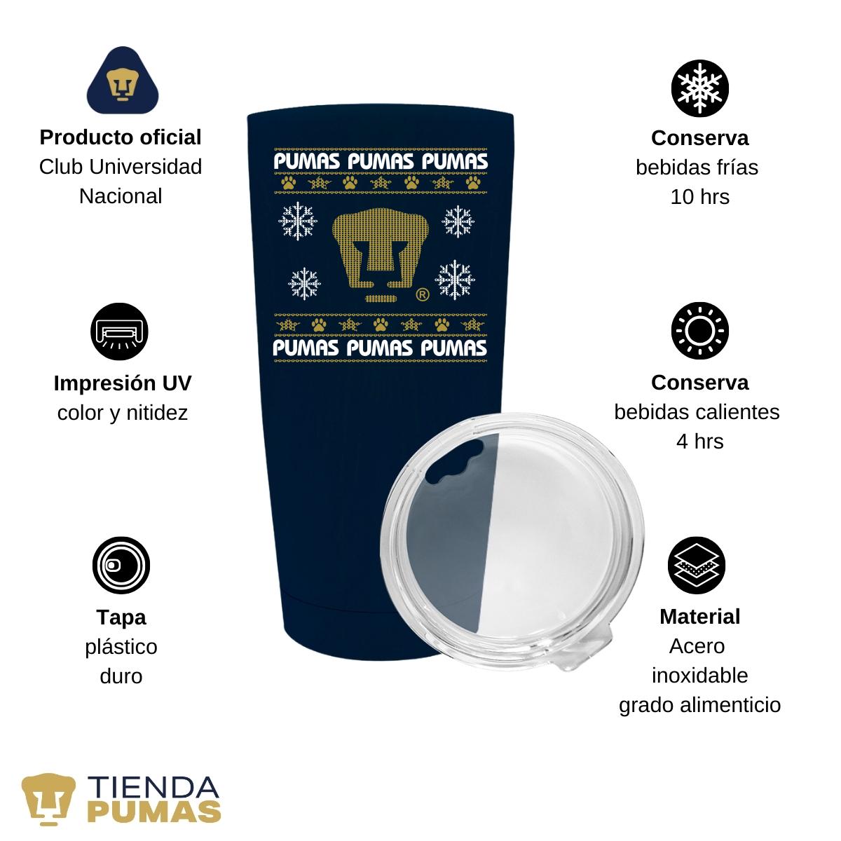 Termo 20 Oz Pumas UNAM Navideño – PM SHOP