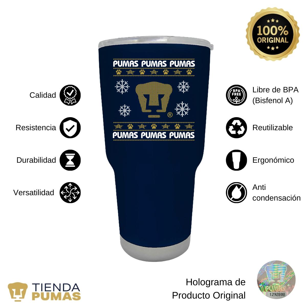 Termo 30 Oz Pumas UNAM Navideño – PM SHOP