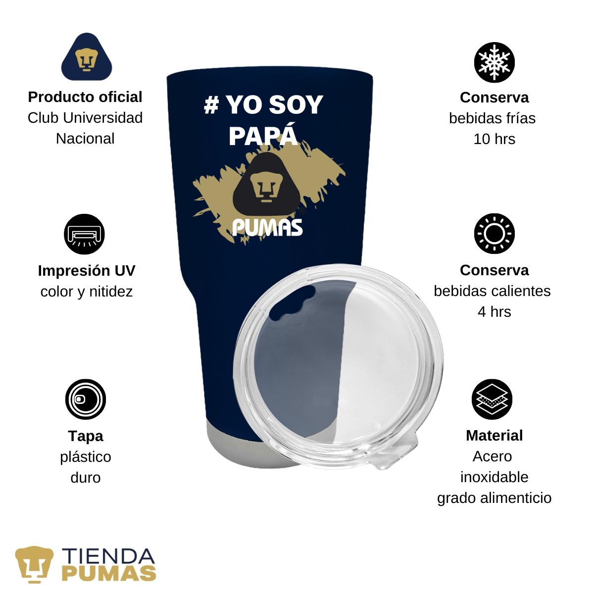 Termo Vaso Térmico 30 Oz Pumas UNAM Yo soy papá Pumas