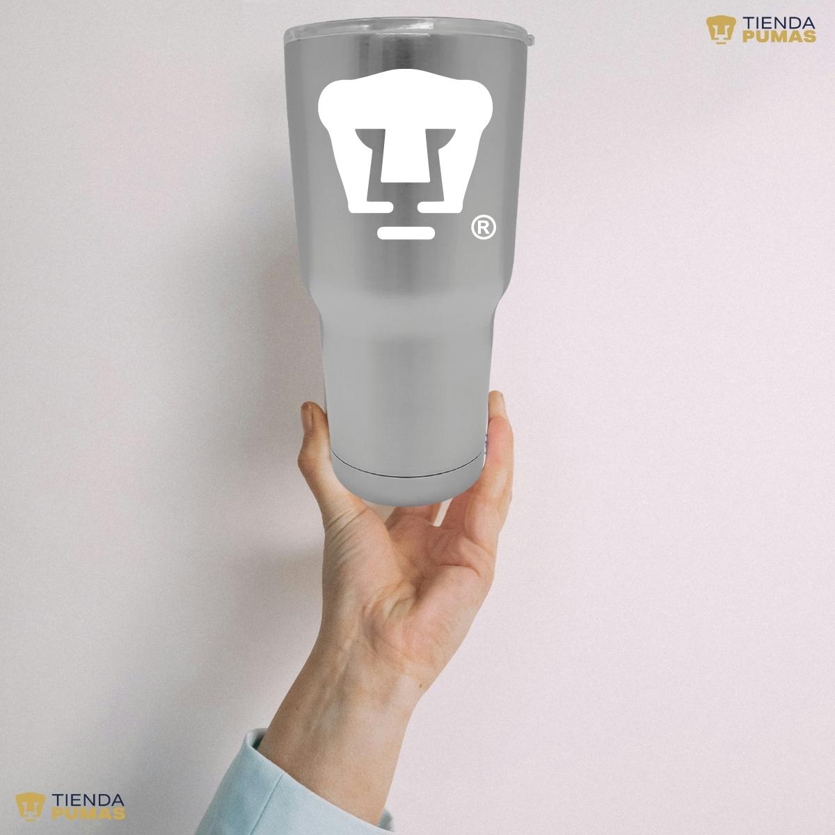 Termo 30 Oz Pumas UNAM Logo blanco