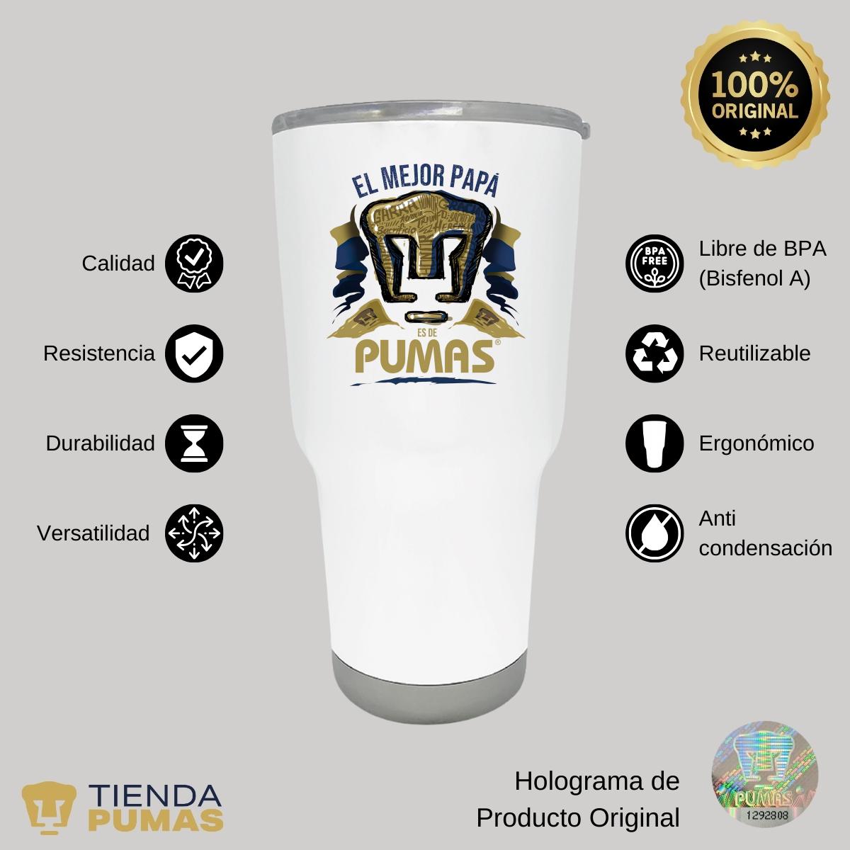 Termo 30 Oz Pumas UNAM Mejor Papá Pumas