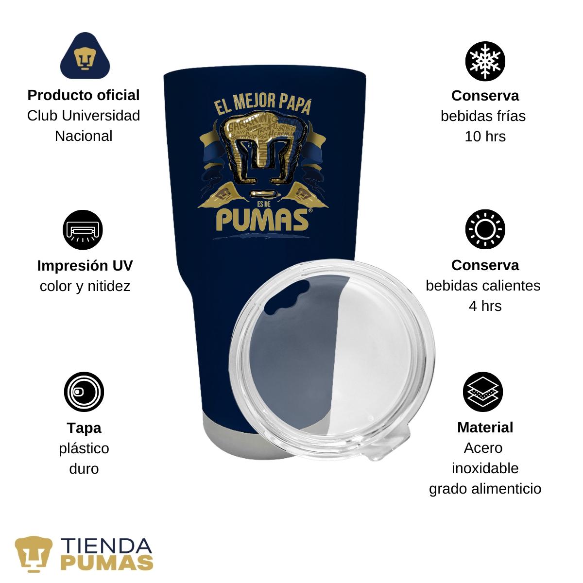 Termo 30 Oz Pumas UNAM Mejor Papá Pumas