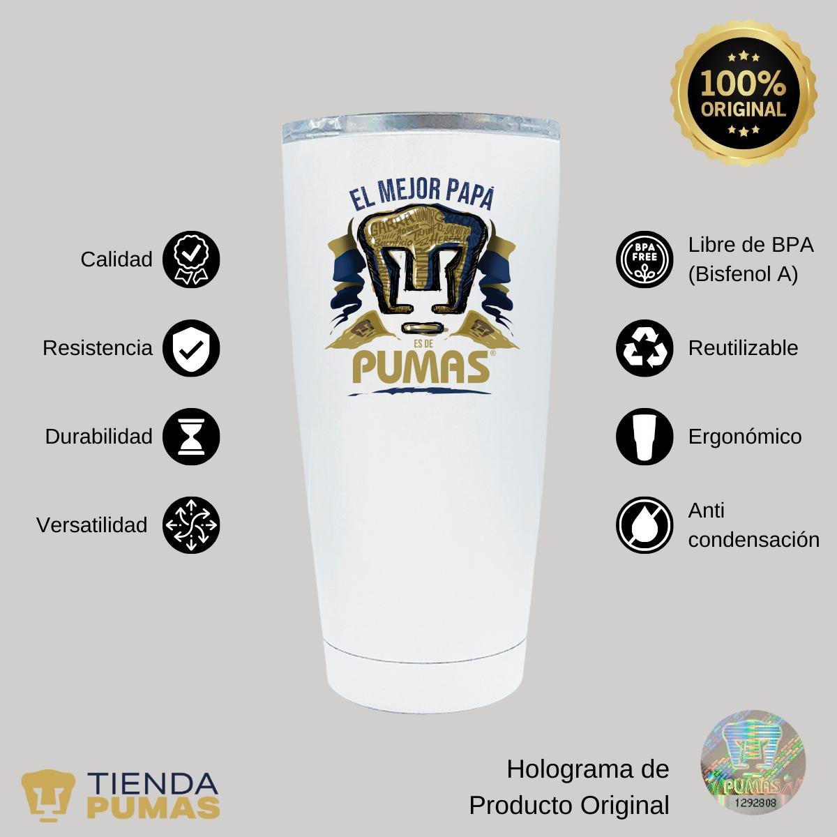 Termo 20 Oz Pumas UNAM Mejor Papá Pumas