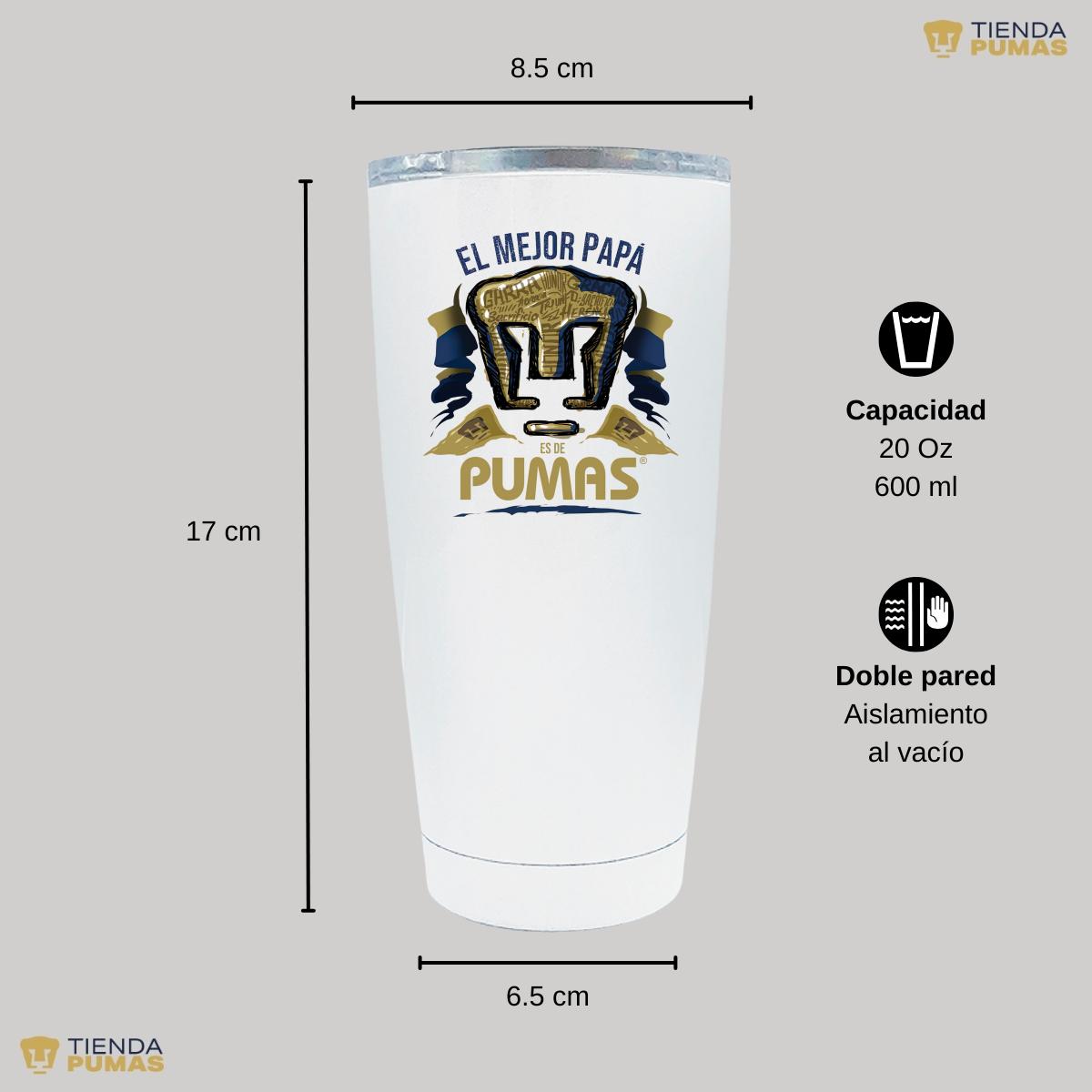 Termo 20 Oz Pumas UNAM Mejor Papá Pumas