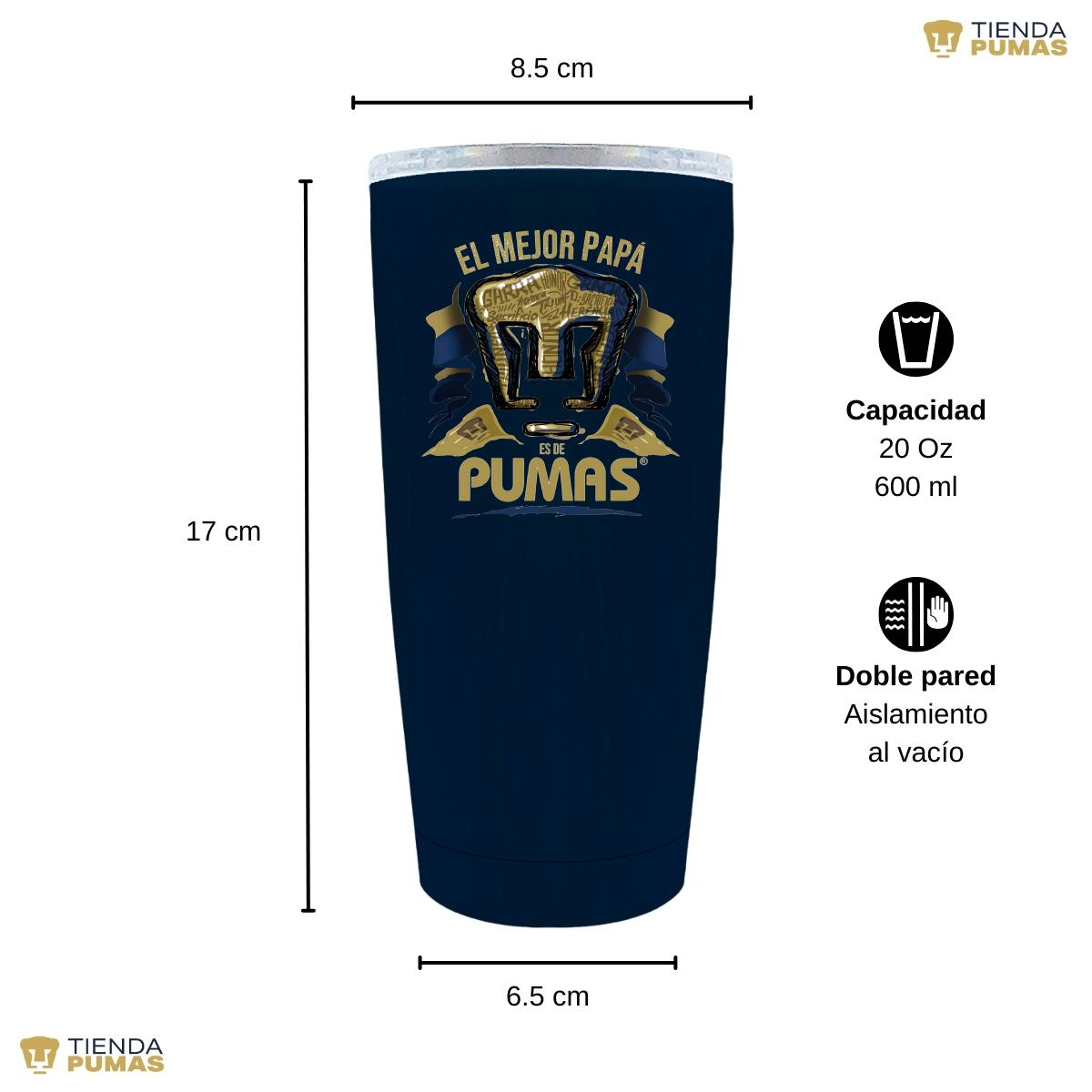 Termo 20 Oz Pumas UNAM Mejor Papá Pumas