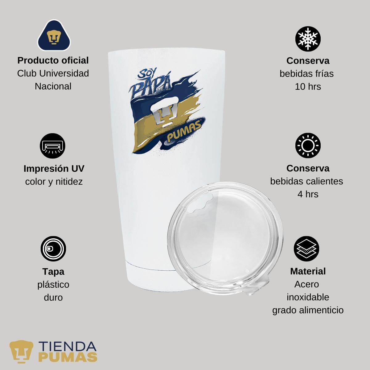 Termo 20 Oz Pumas UNAM Soy Papá Pumas