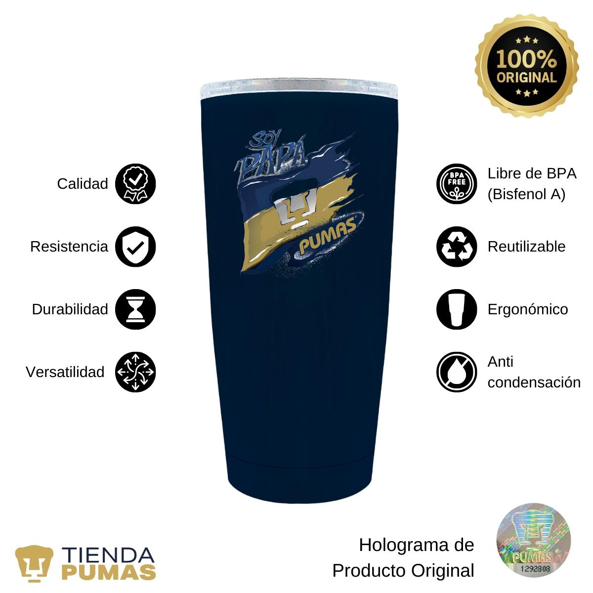 Termo 20 Oz Pumas UNAM Soy Papá Pumas