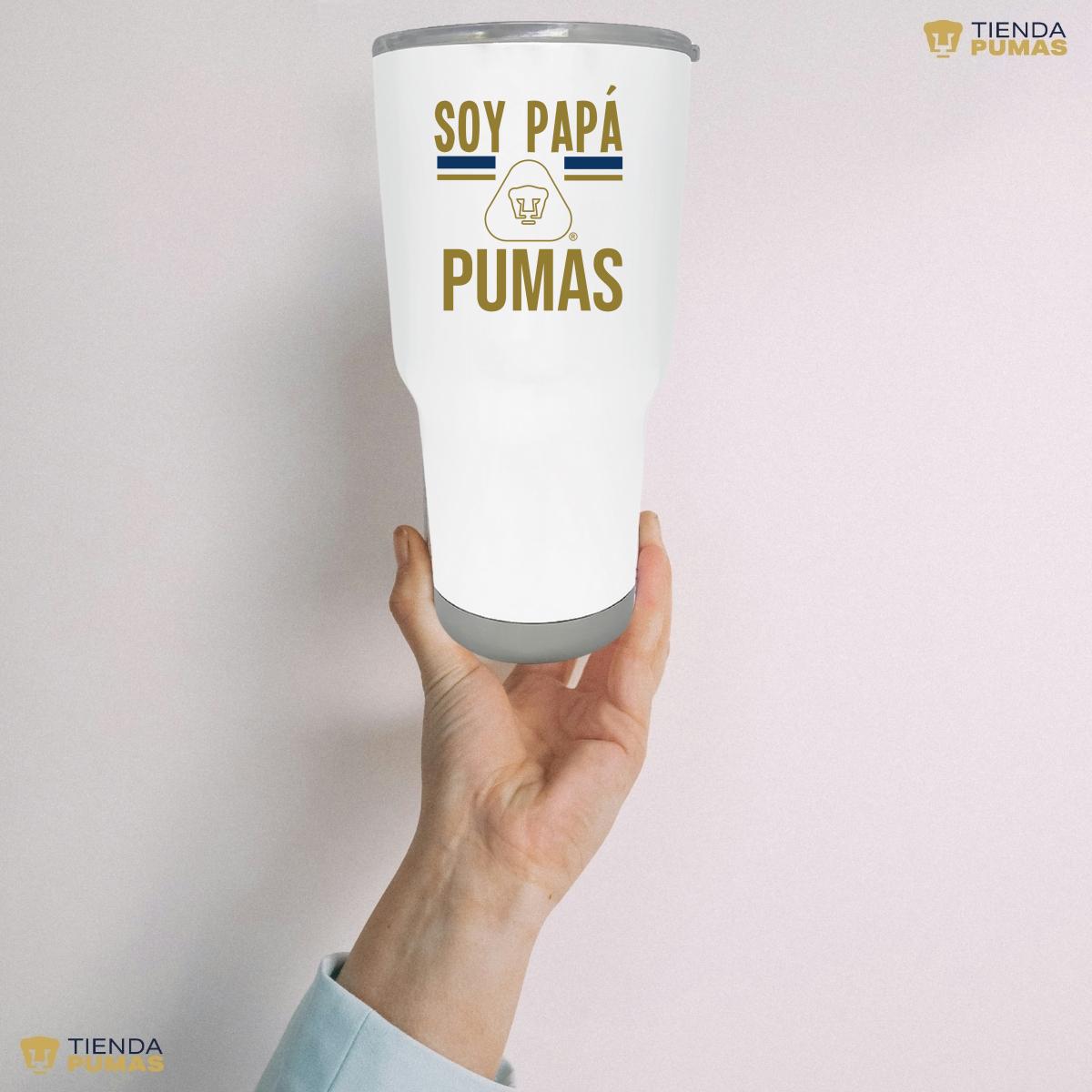 Termo 30 Oz Pumas UNAM Soy Papá Pumas Logo