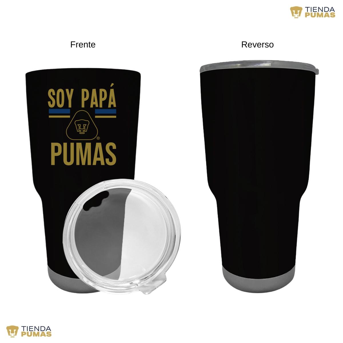 Termo 30 Oz Pumas UNAM Soy Papá Pumas Logo