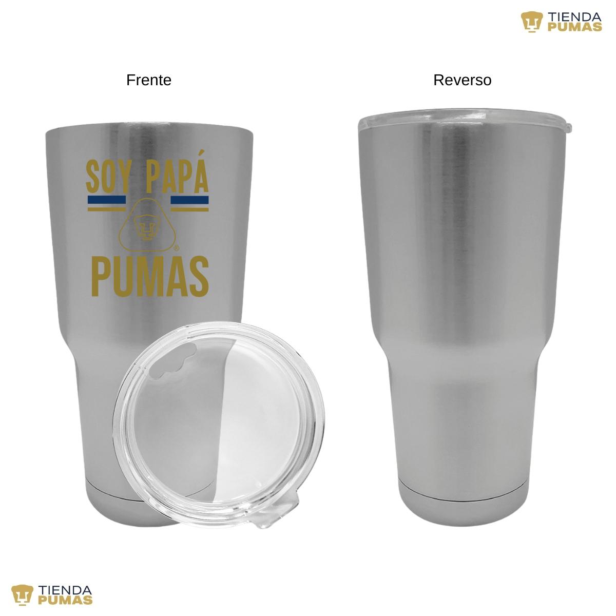 Termo 30 Oz Pumas UNAM Soy Papá Pumas Logo