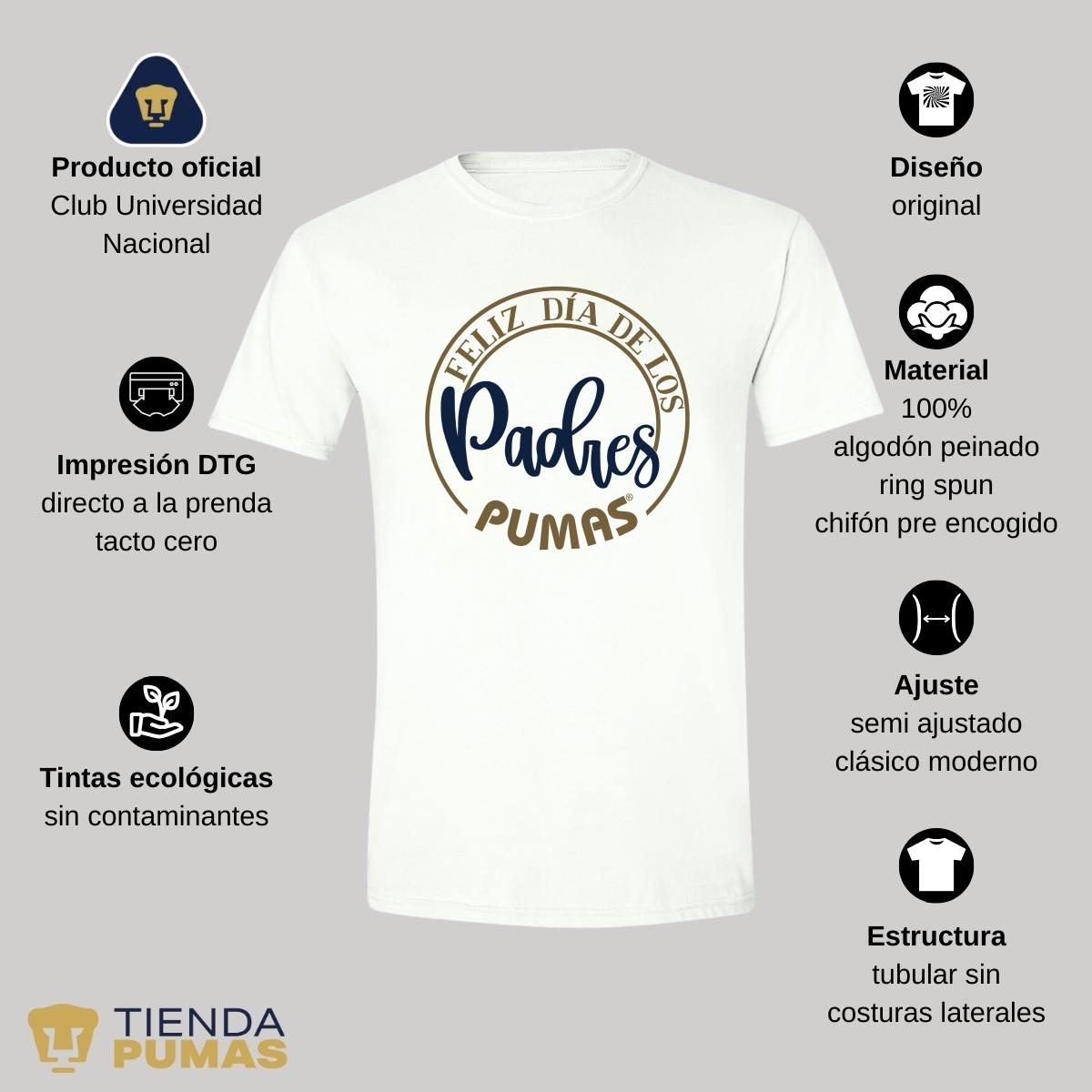 Playera Hombre Pumas UNAM Feliz día Papá