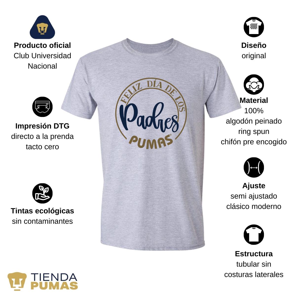 Playera Hombre Pumas UNAM Feliz día Papá