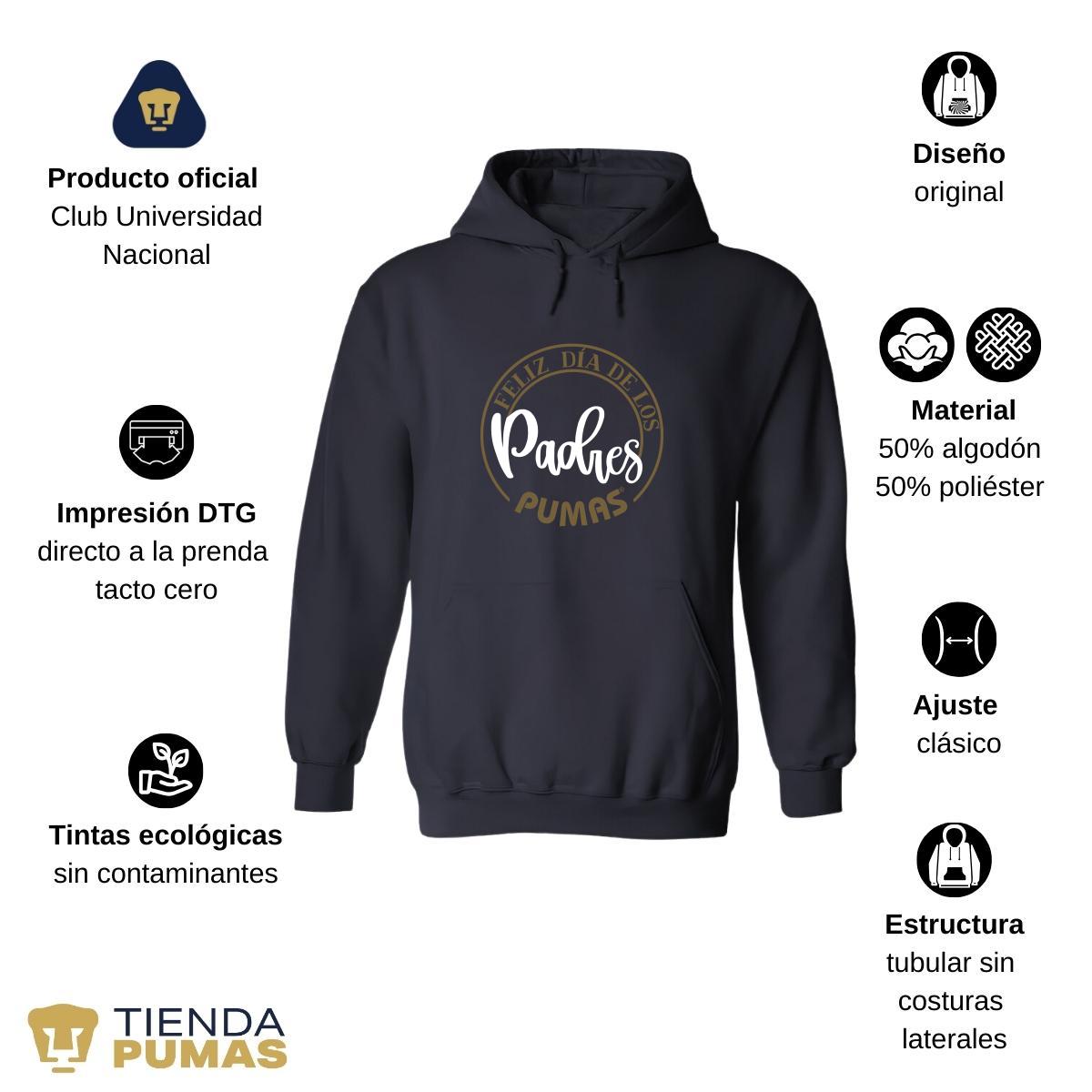 Sudadera Hombre Hoodie Pumas UNAM Feliz día Papá