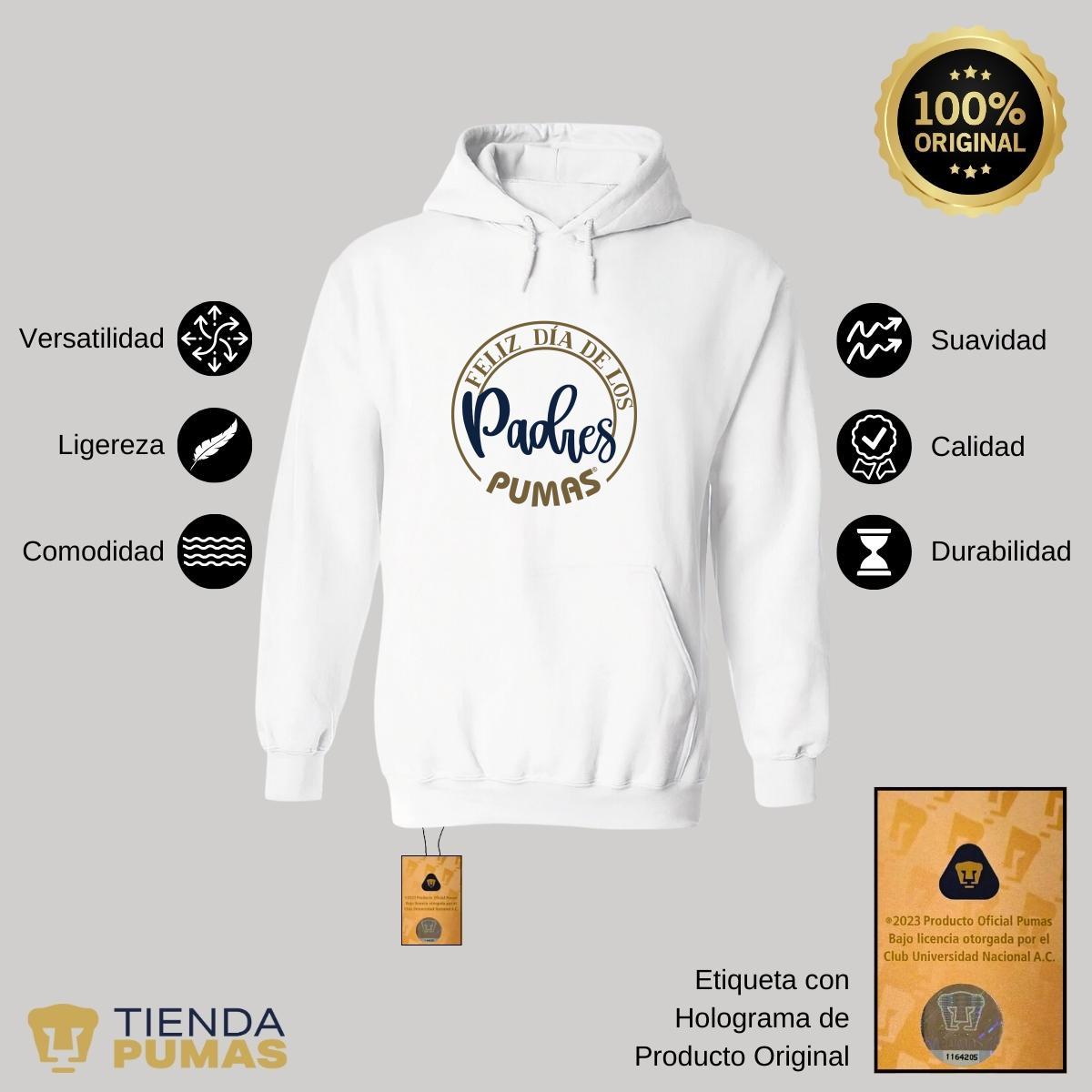 Sudadera Hombre Hoodie Pumas UNAM Feliz día Papá