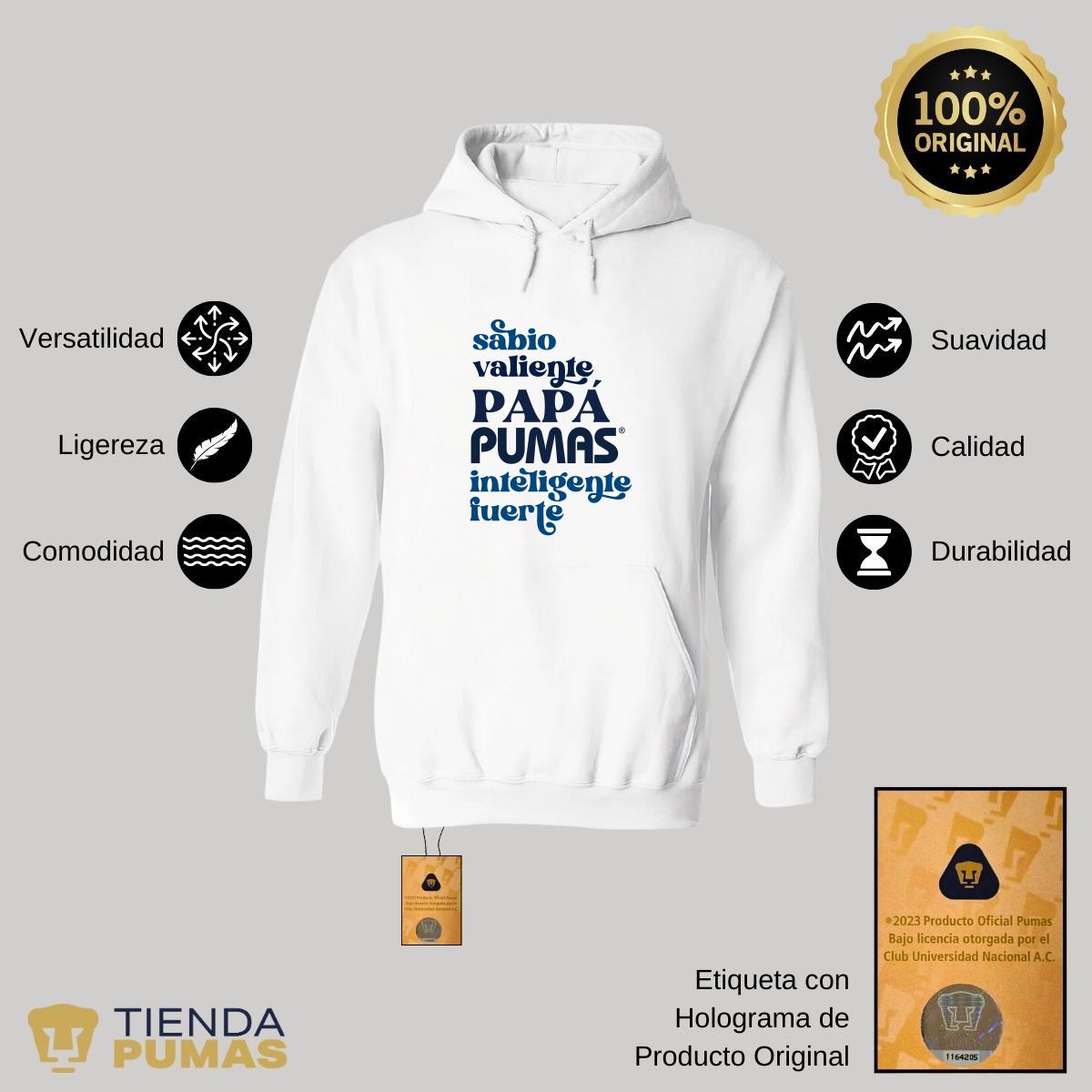 Sudadera Hombre Hoodie Pumas UNAM Valiente papá