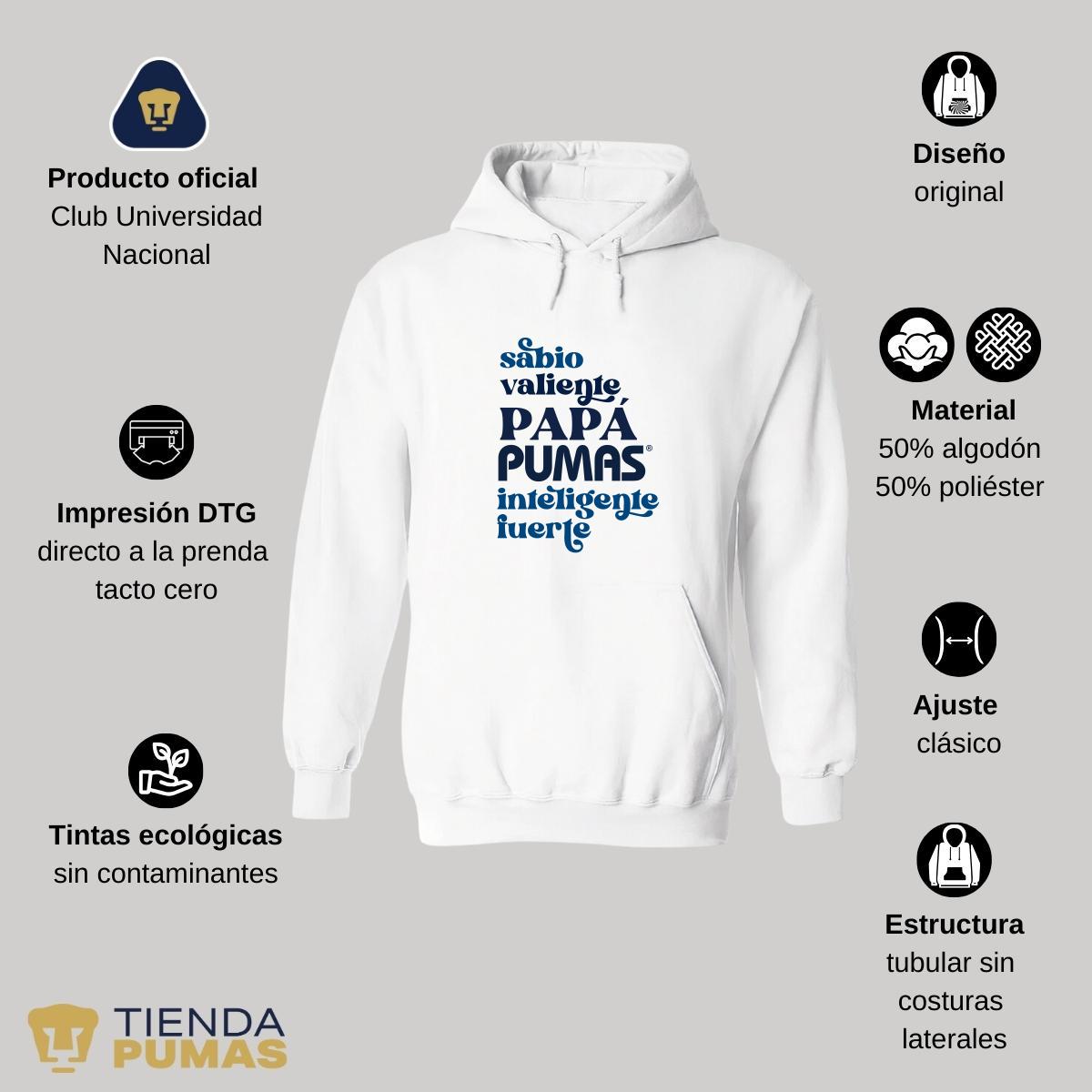 Sudadera Hombre Hoodie Pumas UNAM Valiente papá