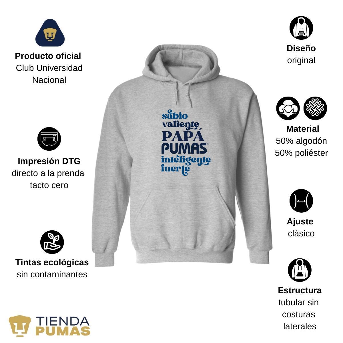 Sudadera Hombre Hoodie Pumas UNAM Valiente papá