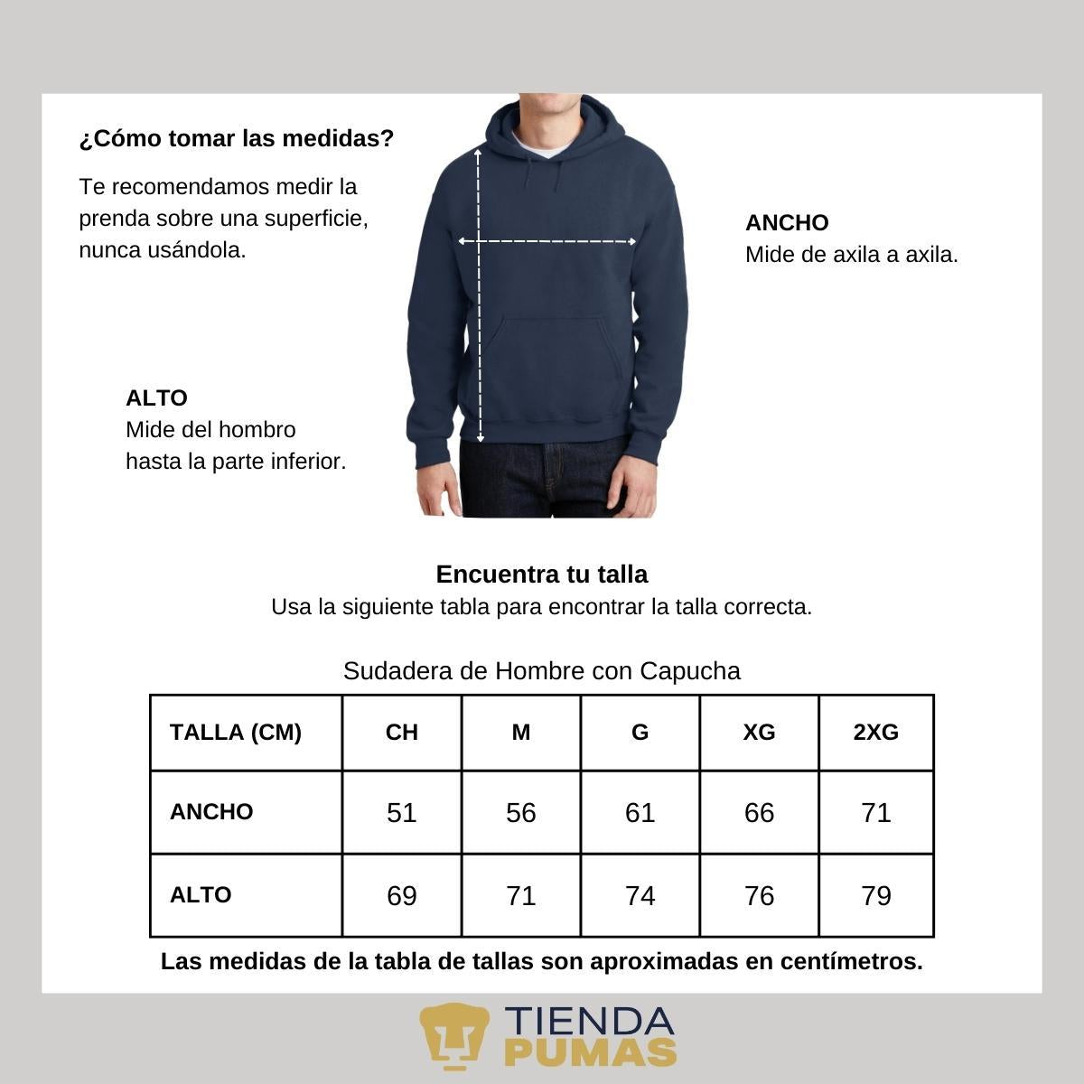 Sudadera Hombre Hoodie Pumas UNAM Papá más fuerte