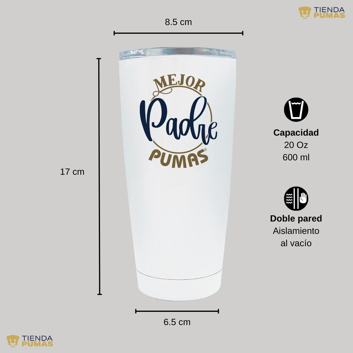 Termo 20 Oz Pumas UNAM Mejor padre