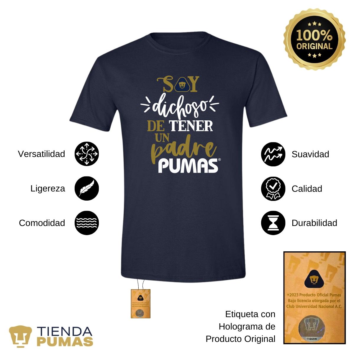 Playera Hombre Pumas UNAM Soy dichoso papá