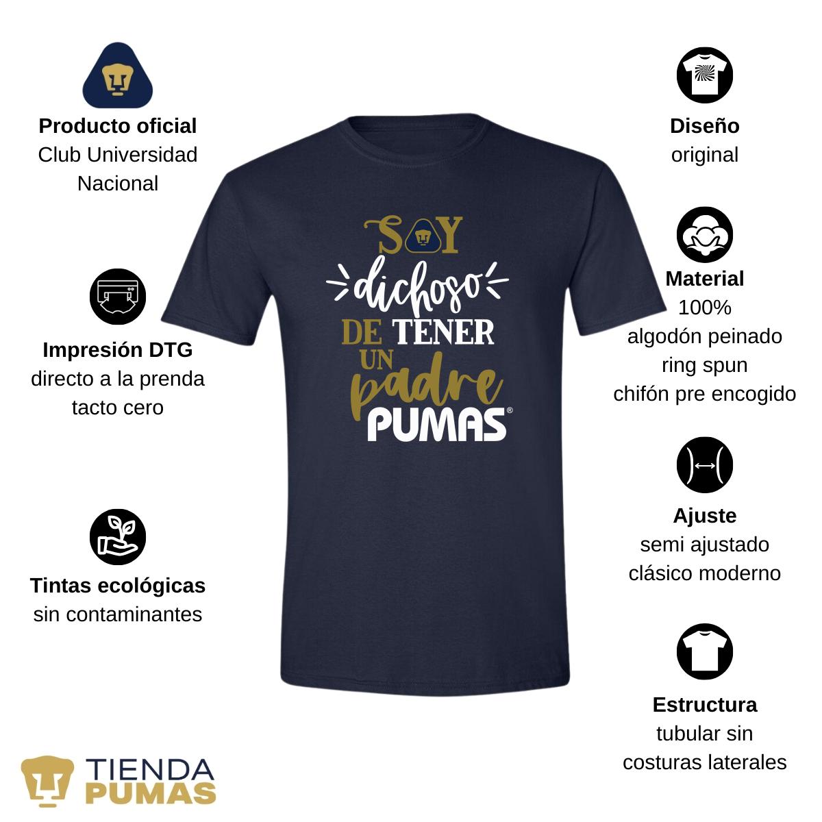 Playera Hombre Pumas UNAM Soy dichoso papá