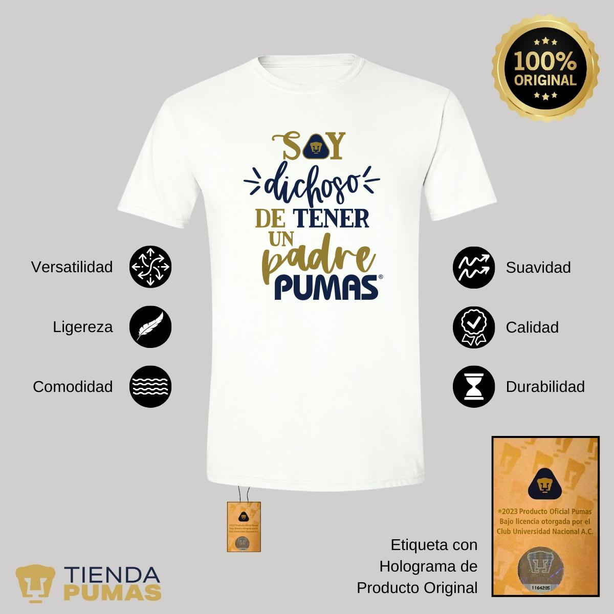 Playera Hombre Pumas UNAM Soy dichoso papá