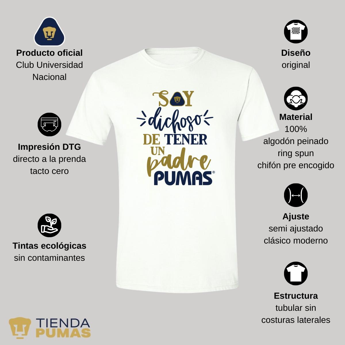 Playera Hombre Pumas UNAM Soy dichoso papá