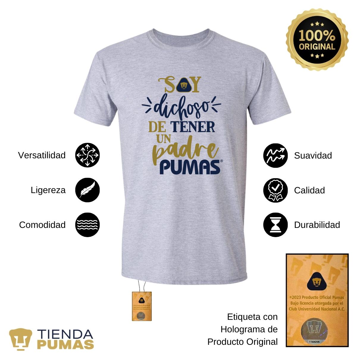 Playera Hombre Pumas UNAM Soy dichoso papá