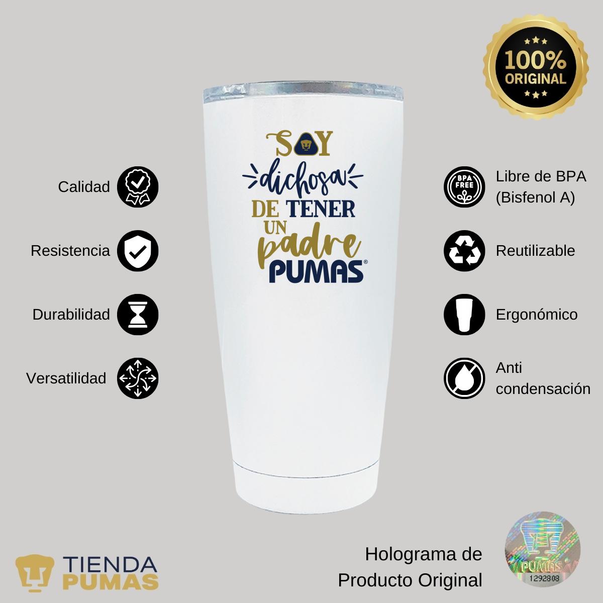 Termo 20 Oz Pumas UNAM Soy dichosa papá