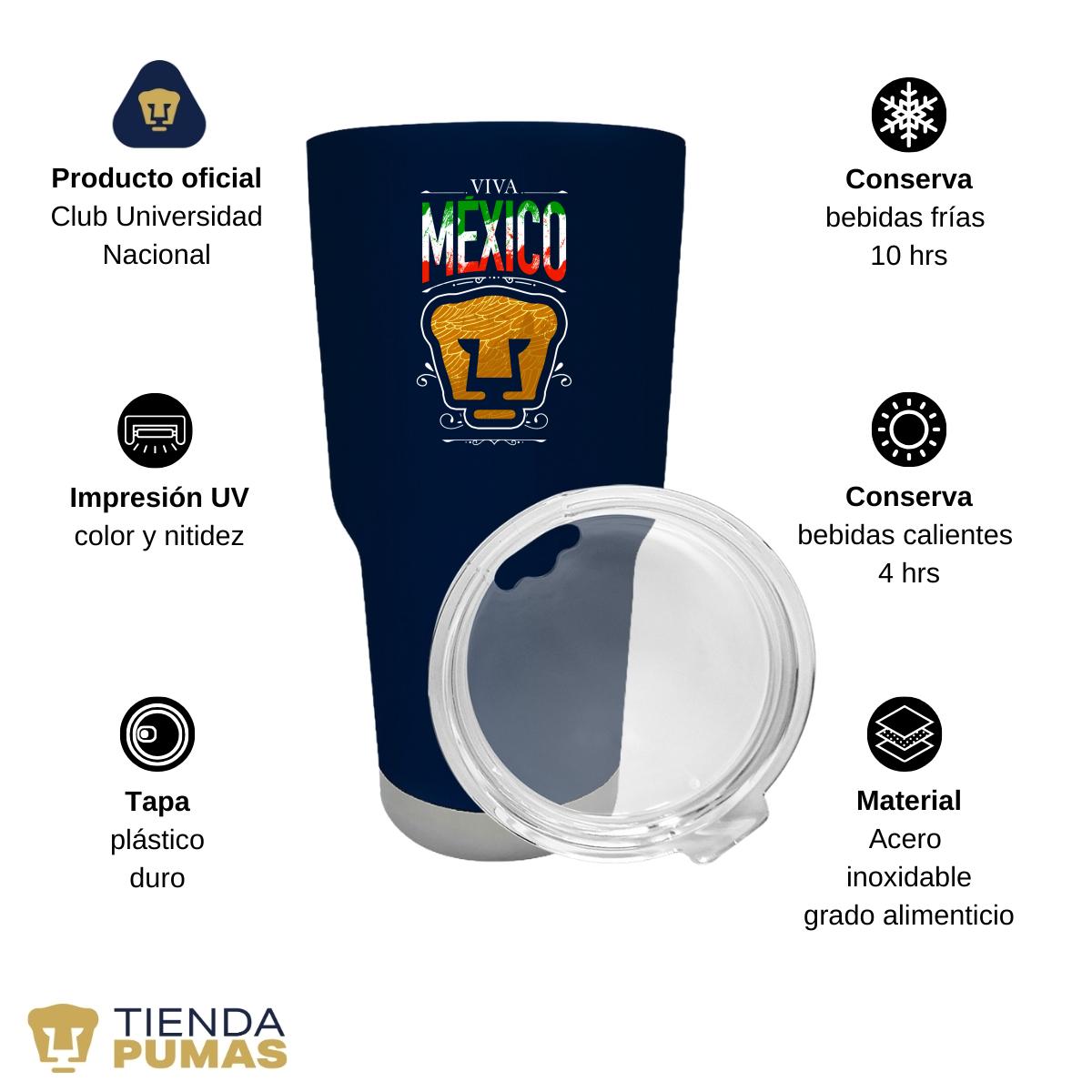 Termo 30 Oz Pumas UNAM Viva México Escudo