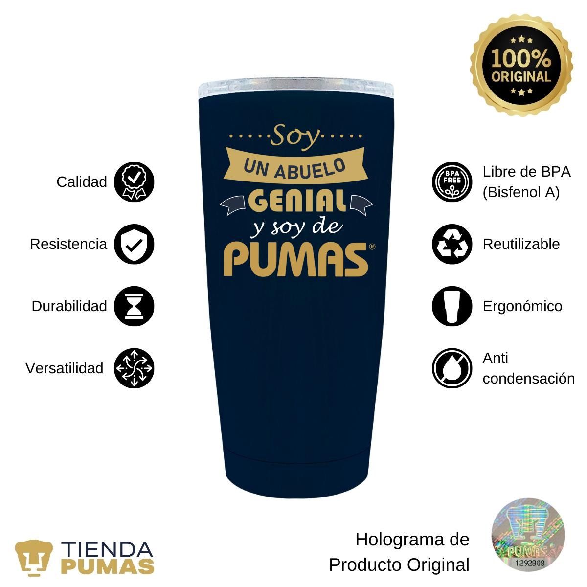 Termo 20 Oz Pumas UNAM Soy abuelo