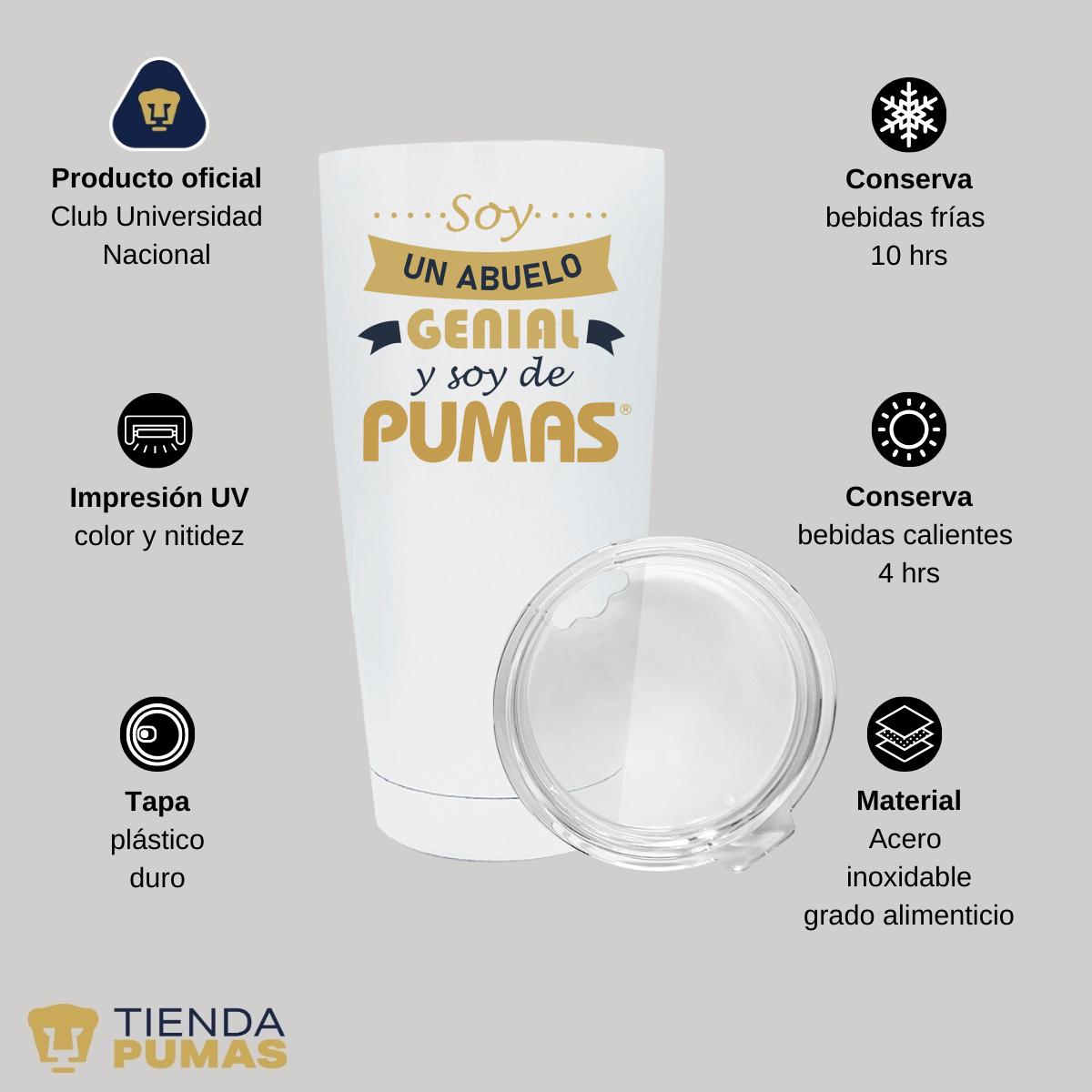 Termo 20 Oz Pumas UNAM Soy abuelo