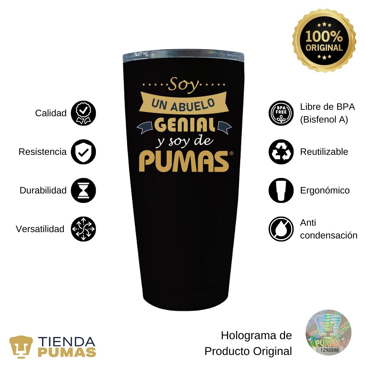 Termo 20 Oz Pumas UNAM Soy abuelo