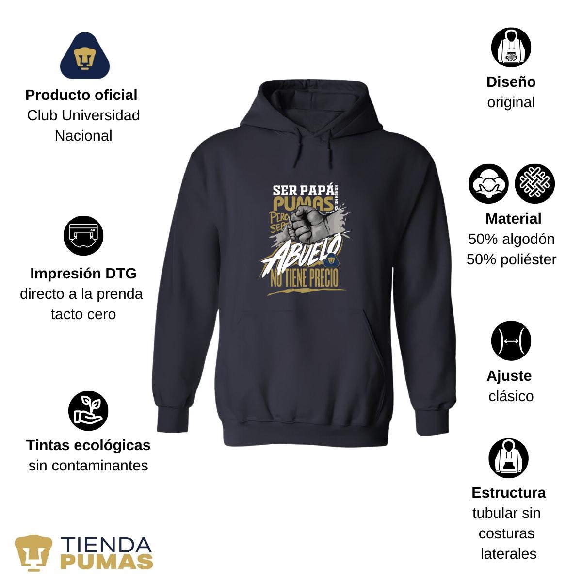 Sudadera Hombre Hoodie Pumas UNAM Ser abuelo