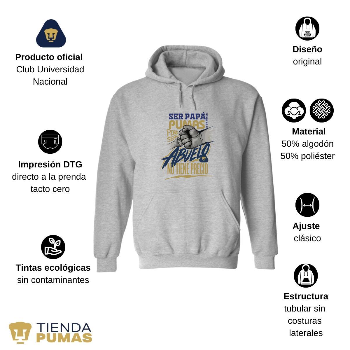 Sudadera Hombre Hoodie Pumas UNAM Ser abuelo